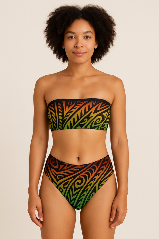🔥 Blaze Tide Recycled Bandeau Bikini