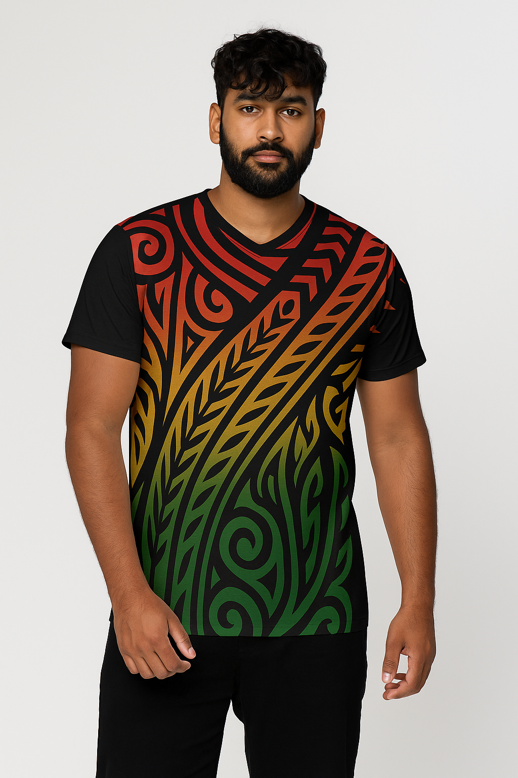 Island Pride Tribal Gradient V-Neck Jersey